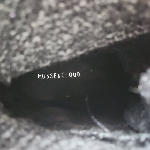 Musse & Cloud Black Leather Boot Sweater Sherpa Hiking Ankle Fall Winter Cute - Picture 9 of 11